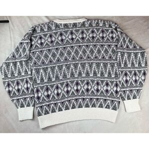 Vintage 90s Geometric Sweater Grandpa Style